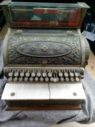 1930s Antique National Cash Register With Keys And