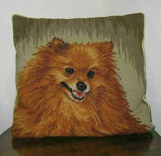 Gorgeous Pomeranian Dog Needlepoint Pillow 14 " X14 " -