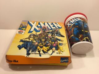 X - Men Pizza Hut Cup,  Lid And Container With Full Color Images 1993