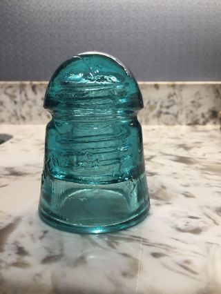 Blue Aqua Cd 104 Eng.  Tel.  & Tel.  Co.  Color Glass Insulator
