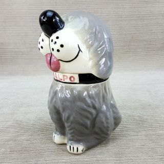 Vintage Alpo Dan The Sheep Dog Ceramic Treat Jar Canister Dog Food 8 " Figure Usa