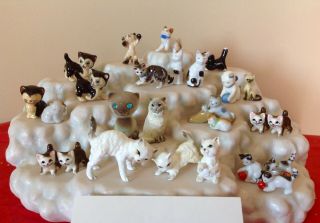 26 Miniature Vintage Porcelain Cats/kittens Germany Napco Japan