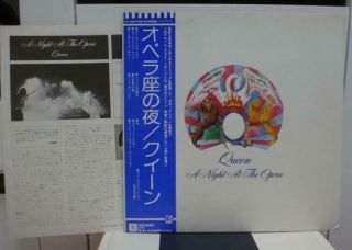 Queen / A Night At The Opera,  Rare Japan Orig.  1st Press Lp W/obi & Insert Nm