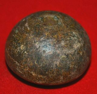 Ancient Excavated Reddish Brown Clay Spindle Whorl Bead From Mali,  African Trade