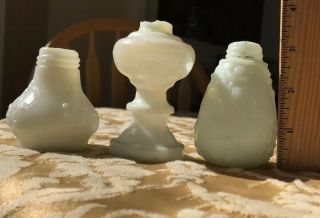 Antique Milk Glass Bottles 1890’s Turn Of Century 3 Different