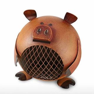 Tooarts Metal Cute Piggy Bank Vintage Money Coin Bank For Kids Adults Iron Coin