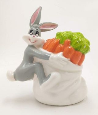 Vintage 1981 Warner Brothers Bugs Bunny W/ Carrots Ceramic Piggy Bank