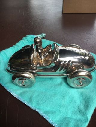 Tiffany.  925 Sterling Silver Race Car Bank