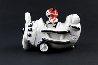 Vintage Takahashi Tom Cat As Red Baron 305 Flying Bank Figurine Japan