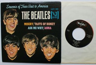 The Beatles Rare Vee Jay Veejay Picture Sleeve Ep Vjep 1 - 903 1964