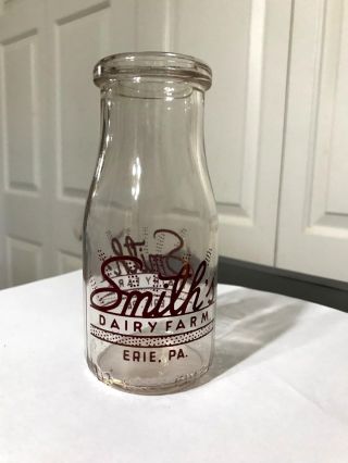 Vintage Half Pint Milk Bottle - Smith 