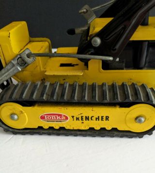 Vintage Yellow Metal Tonka Toy Trencher Bulldozer Truck 2