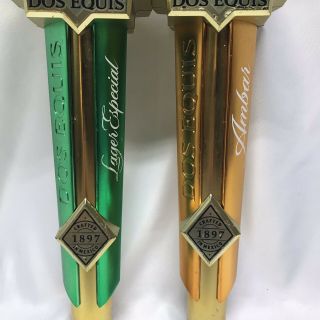 Dos Equis Especial And Amber XX Lager Cerveza Beer Tap Handles 12.  5in Tall 3