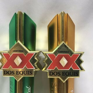 Dos Equis Especial And Amber XX Lager Cerveza Beer Tap Handles 12.  5in Tall 4