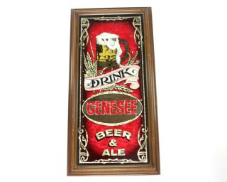 Drink Genesee Beer Ale Bar Beer Sign Vintage Style Liqueur Mirror Bar Man Cave