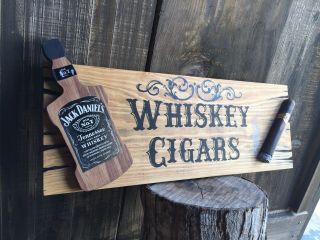 Jack Daniel’s Whiskey Saloon Wood Sign Cigar Bar Tavern Old West Antique Look