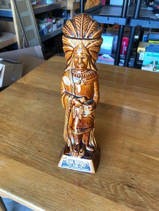 Ezra Brooks 1968 Cigar Store Indian Chief Heritage Whiskey Decanter