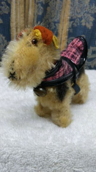 Vintage Mohair Miniature Airdale Terrier Ribbon Bell Coat
