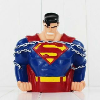 Dc Comics 8 " Superman Pvc Bust Coin Bank 3d Toy Figure Piggy Bank Great Gift