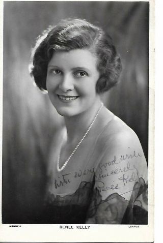 Silents On Renee Kelly (1888 - 1965) Vintage Actress - Stage & Screen Signed Pic