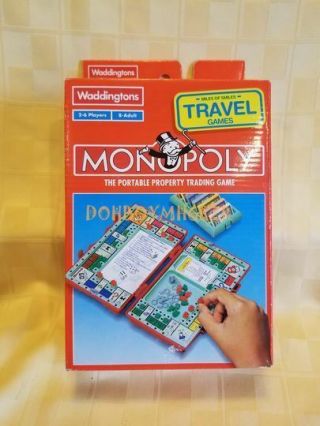 Vintage 1997 Waddingtons Monopoly Travel Portable Board Property Trading Game