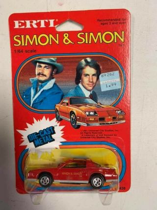 Vintage 1981 Simon & Simon Tv Show Camaro Car Ertl 1/64 Hot Wheels Moc