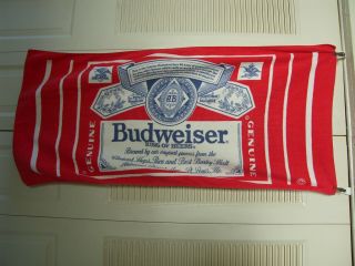 Vintage Budweiser Beach Pool Towel Or Wall Hanging 27 X 56 Bud Beer Great Cond.