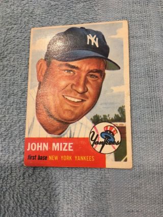 John Mize 1953 Topps Baseball Card,  Hall Of Fame,  