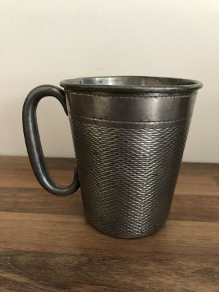 RARE VINTAGE VERY LARGE JUST A THIMBLE FULL PEWTER DRINK MEASURE CUP 3