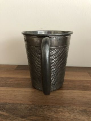 RARE VINTAGE VERY LARGE JUST A THIMBLE FULL PEWTER DRINK MEASURE CUP 4