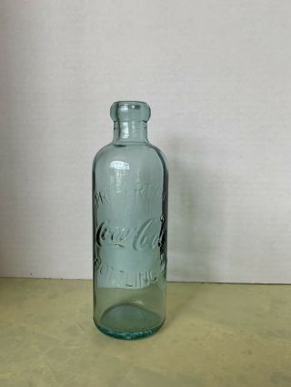 Vtg Property Of Coca Cola Bottling Co.  Aqua Bottle W/ Blob Top
