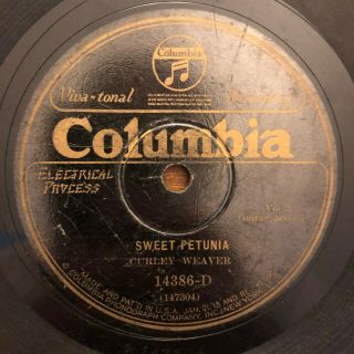 78 Rpm Rare Blues Curley Weaver,  Columbia 14386 - D Sweet Petunia/ No No Blues
