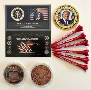 Trump Golf Ball Marker Coin & Tee Set.  United States Border Patrol. ,  1 Decal