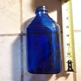 Vintage Dark Cobalt Blue Phillips Milk Of Magnesia Medicine Bottle 7 " Ridge Neck
