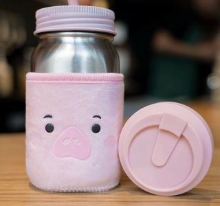 Starbucks 2019 China 473ml Pink Pig Mason Jar Stainless Tumbler