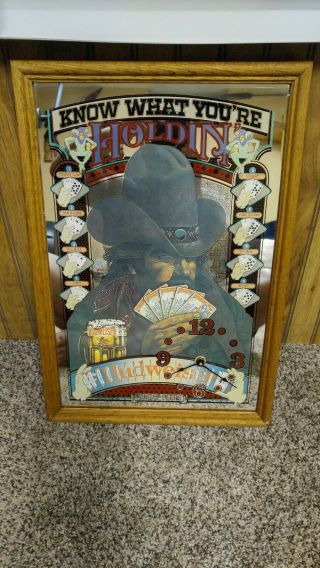 Vintage Budweiser Poker Bar Mirror - " Know What You 