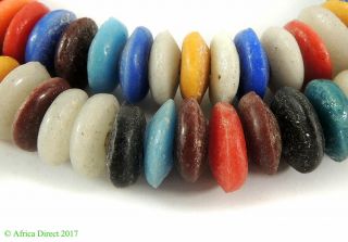 Krobo Recycled Powder Glass Beads Rings Ghana Africa Was $35.  00