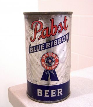 C.  1940s Pabst " Blended 33 Times " Irtp Flat Top Beer Can From Milwaukee