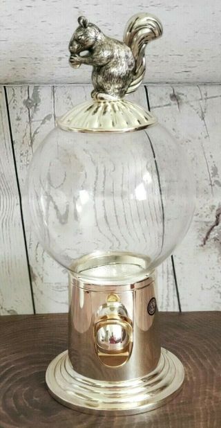 Godinger Silver Art Gumball Machine With Squirrel Top 11 1/2 " Tall Rare