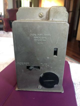 Vintage Cast Iron Bank Slot Machine Jack Pot Las Vegas,  Nevada 6