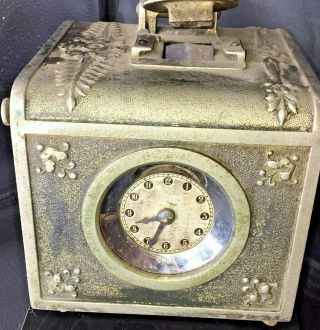Rare Antique Brass Clock Ncr National Cash Register Front Facing