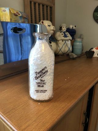 Quart Pyro Milk Bottle Truemor Dairy Novi Michigan Mich Mi