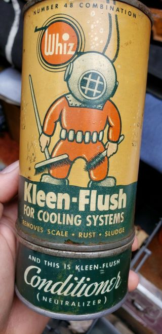 Antique Vintage Whiz Kleen Flush Advertising Tin Gas Station Country Store
