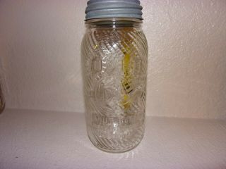 Vintage Canning Fruit Jar Jumbo Peanut Butter Frank Tea Spice Company 1930