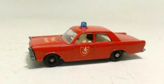 Vintage Lesney Matchbox Ford Galaxy Fire Chief Car No.  59 (c) 1966 Shield