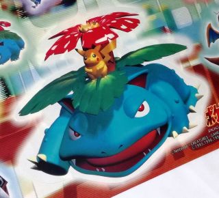 Nintendo 64 Pokemon Stadium Japanese Shiny Sticker Venusaur Pikachu Sheet Battle
