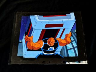 The Thing Fantastic Four The Animated Series Production Cel & Painted Bckgnd Tt