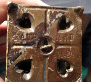 Antique Cast Iron SAFE Still Bank Marked Patent March 31 1891 No Key 4