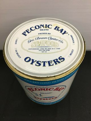 Peconic Bay Oyster Can Geo.  Braun Oyster Co.  Cutchogue,  N.  Y.  One Gallon 2