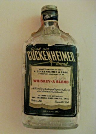 Vintage Guckenheimer & Bros Whiskey - A - Blend Advertising Empty Whiskey Bottle